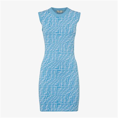 fendi light blue viscose dress